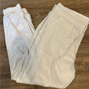 White Suede Sweatpants